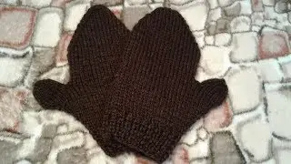 MK Children's mittens with two knitting needles (part 1). Knitting with knitting needles.