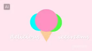 flat colorful  icecream illustration