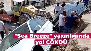 Çox sayda zərər çəkənlər var - "Sea Breeze" yaxınlığında yol ÇÖKDÜ