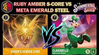 🟡🔴 PRINCESS & QUEEN SENSOR CORE VS Clarabelle Emerald Steel Meta Bounce - Disney Lorcana Gameplay