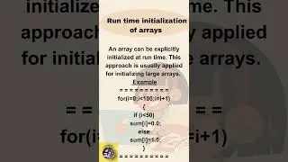 Run time initialization of array  