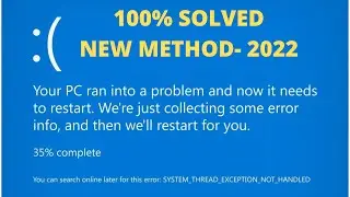 ✅100% Fixed Your PC/Device  Ran Into a Problem And Needs To Restart | Blue Screen Of Death Windows10
