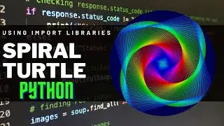 Spiral Turtle Code in Python Using Import Libraries