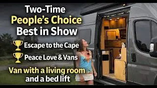 Two time Best in show DIY VAN. SUPER HIGH ROOF Promaster | Living Room | BedLift