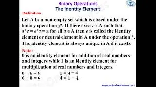 Binary operations Part 3: Distributive Property, Identity element and Inverse of an element