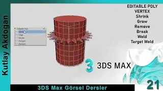 Autodesk 3DS Max Dersleri-21  3DS Max  Editable Poly-VERTEX
