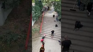 Trying to skate a 15 stair handrail be like 💀💩😂 #skatelife #fails #skateboarding