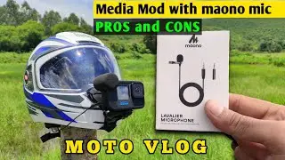 GoPro MEDIA MOD with Maono Microphone[How it works in Moto Vlog]| Hero GoPro 10 | Moto Vlog | Review