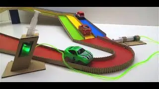 Amazing Hydraulic Powered Magic track with magic cars from Cardboard