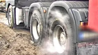 MAN 6x4 Stucked -  Smoking Tires...