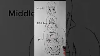 drawing Itachi Uchiha || noob vs middle vs pro