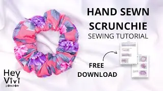 Sew a scrunchie BY HAND | FREE downloadable instructions in bio
