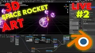 Creating space rocket Art in blender #live #3
