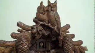 Black Forest Cuckoo Clock 8 Day Carved Owl, 16