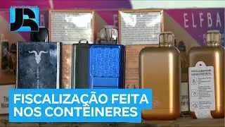 Receita apreende carga de 500 mil unidades de cigarros eletrônicos no Porto de Santos (SP)
