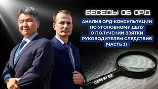 Анализ ОРД-консультации по УД о получении взятки руководителем следствия-3 (Беседы об ОРД. Серия 55)