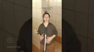 Wild cleaning lady at school