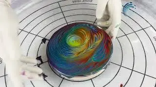 414. Sheleeart - Acrylic Pouring - Bottle Top Pour