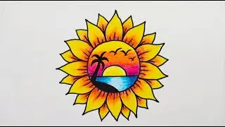 Cara Menggambar Bunga Matahari || Menggambar Bunga Matahari || Sun Flower Drawing ||