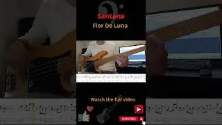 Santana - Flor de Luna (Moonflower) (Cover Bass + Tab) (Play Along) #guitar #music #jazz #bass