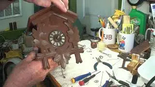 Part 2  Herbert Herr Cuckoo Clock repair w/Bushing work