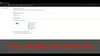 Remove BitLocker Protection from Drive in Windows 11/10/8/7 | Decrypt BitLocker Storage Drive |