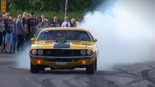 BADASS Tire Smoking Supercharged 1970 Dodge Challenger!