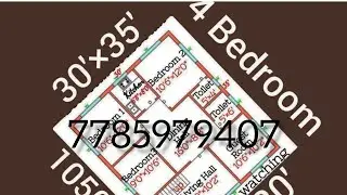 30'×35' House Plan Design idea|| Ghar ka naksha🏡|| 4Bedroom+Parking|| 1050sqft 