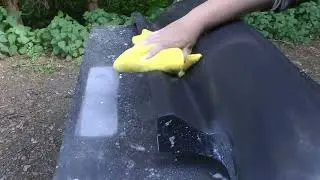 Car Paint Correction. Girl fixes bad paintjob