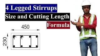 4 legged stirrups size and cutting length formula