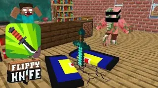 Monster School : FLIPPY KNIFE CHALLENGE- Minecraft Animation