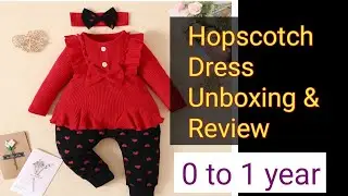 1 year Baby HopScotch Dress 👗 || HopScotch online dress Unboxing & Review||