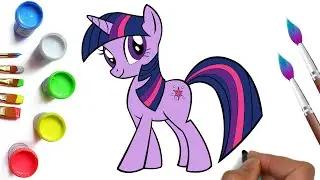 How to draw My little pony Sparkle, drawing of a unicorn from a cartoon for kids