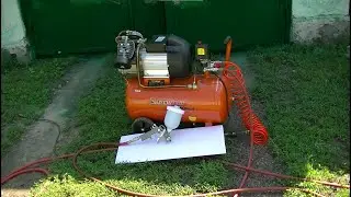 First time painting with a spray gun and compressor