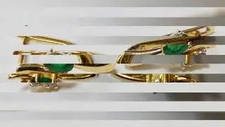 ❎ ПРОДАНО ❎ Комплект с изумрудами и бриллиантами, золото 585