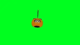 Angry bird (orange) dancing green screen