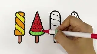 Popsicle Ice Cream Coloring #coloring #colors #coloringpages #art #popsiclesticks #icecream