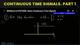 Basic Continuous Time Signals. Part 1. Unit Step Function, Ramp Function, Unit Impulse Function