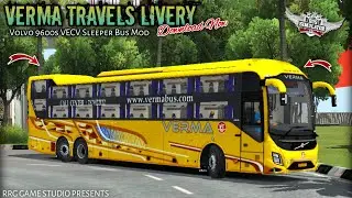 🤩🔥Verma Travels Livery for Volvo 9600s VECV Sleeper Bus Mod | Bussid v4.3.1 | Download Now