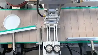 tamp labeling applicator inline labeller with lids feeder &collector for Switzerland customer