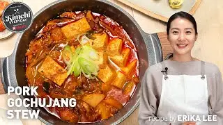 Pork Gochujang Stew / 고추장 찌개 / Step-by-step recipe directions on tasty red pepper paste stew!