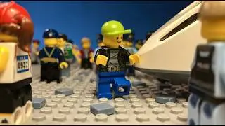 lego man gets hit by train