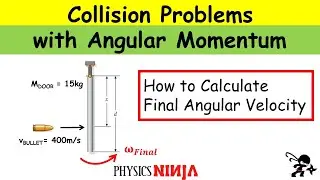 Conservation of Angular Momentum: Bullet and Door Collision Problem