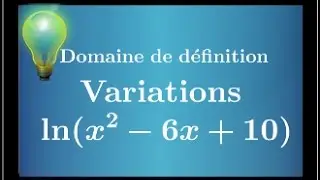 fonction logarithme népérien - domaine de définition et variations de f(x)=ln(x²-6x+1)  - 💡💡