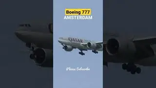 Qatar Cargo plane Boeing777 landing in Amsterdam #qatar #b777 #boeing777 #landing