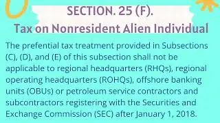 Tax on Nonresident Alien Individual - Section 25 (F) of NIRC