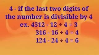 Divisibility Rules ( 2,3,4,5,6,8,9,10 )