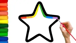 Bolalar uchun yulduz rasmini qanday chizish mumkin. How to draw picture of star for kids and color