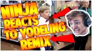 NINJA REACTS TO YODELING KID REMIX! (Funny Fortnite Moments)