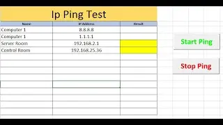 How to test ping using excel